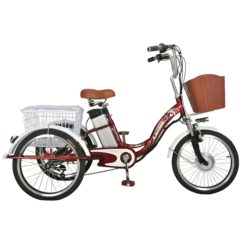 3 Wheel Electric Bike For Adults 48v 350w Family Electric Bicycle Removable Battery With Big Basket Mobility Scooter For Seniros