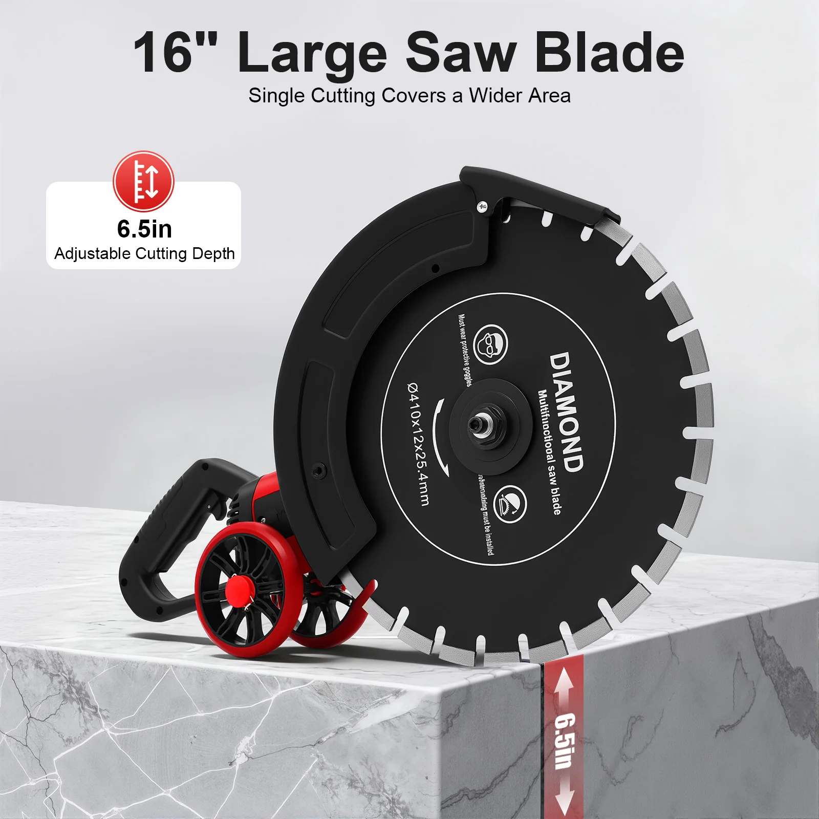 16inch Electric Wall Grooving Machine, Concrete Saw, Brick Cutter Slotting Tool, 410mm Saw Blade 4000W