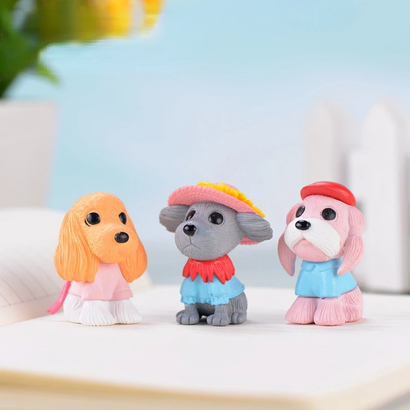 Cute Fashion Puppy Cartoon Creative Resin Dog Ornaments Micro Landscape DIY Crafts Doll House Decorations