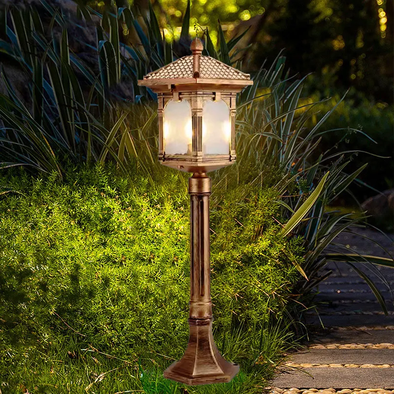 Lampe de pelouse LED européenne étanche, jardin extérieur, villa, cour, 80cm