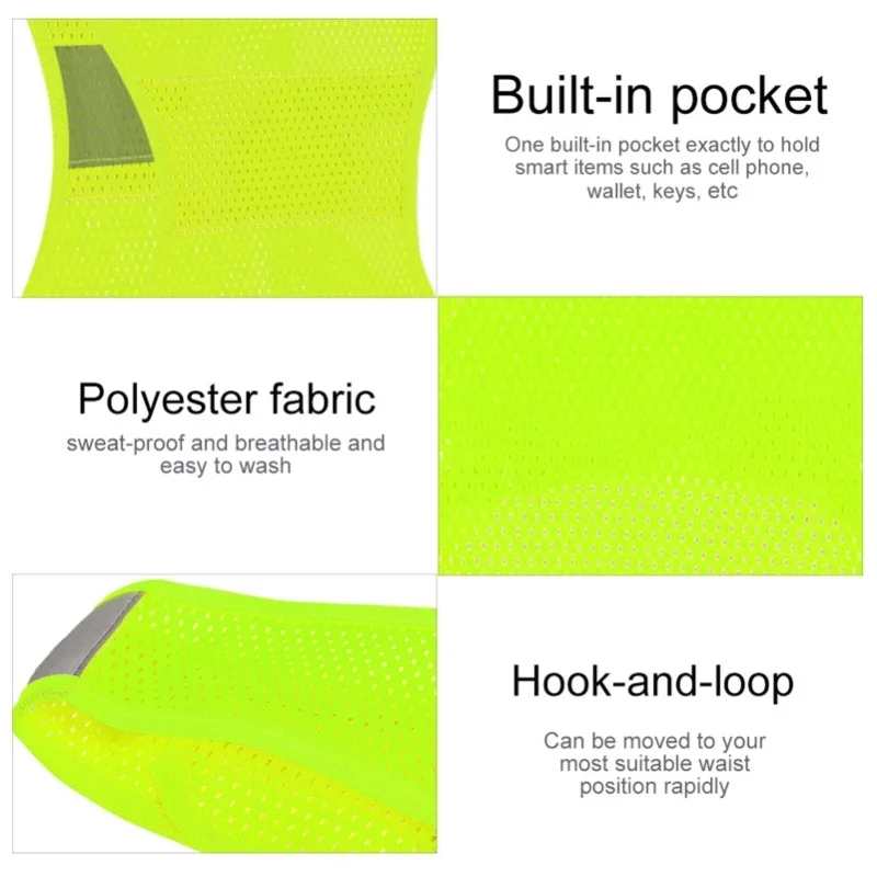Outdoor Cycling Reflective Vest Running Vest Sports Safty Waistcoat Fluorescent Yellow M view 3