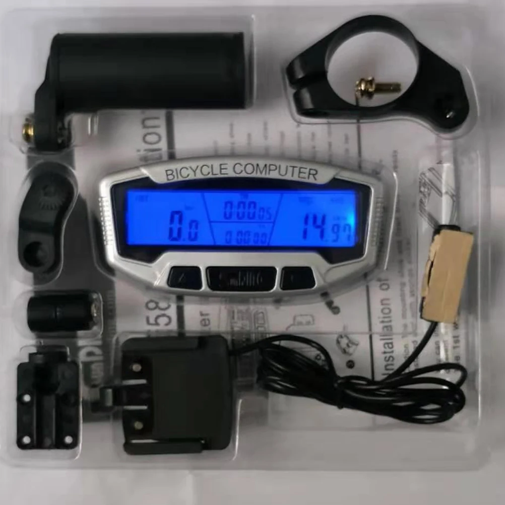 

1pc Luminous Back Light Speedometer Bike Computer Current Clock Average Speed Odometer Maximum Speed Multifunctional Small Light