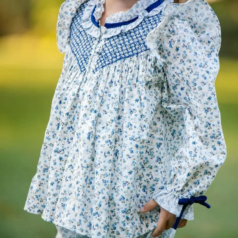 Smocking Hand Embroidery New Toddler Girl Dresses Baby Summer Dress Bodysuits Kids Girls Casual Soft Girl Dress Princess Sisters