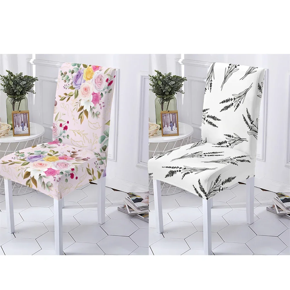 New Plant Style Cover Chair Dining Room Chair Covers Cover Of Chair Flowers Leaf Pattern Elastic Armchair Covers Home Stuhlbezug