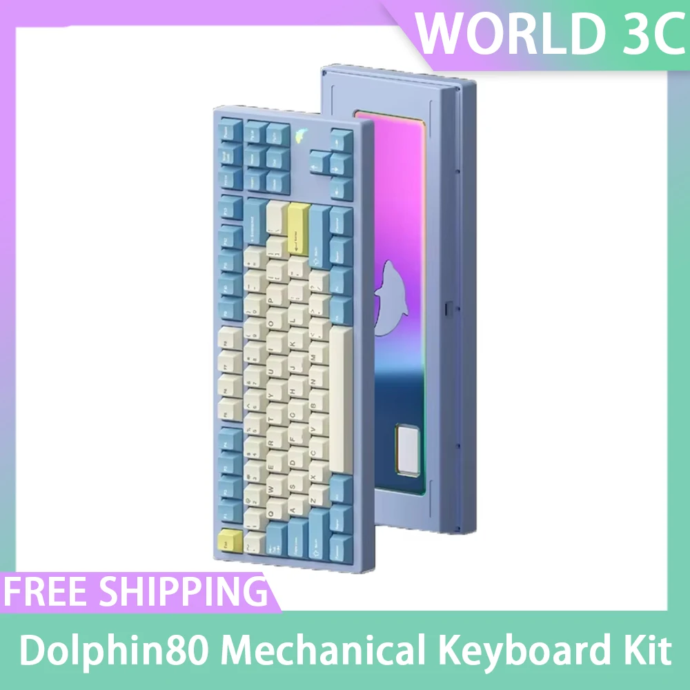 Dolphin80 Mechanical Keyboard Kit Wireless Bluetooth Gasket Aluminum Custom  Gaming Keyboard Kit Silver Version In The Future