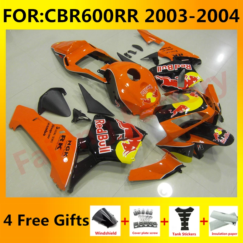 

New ABS Motorcycle Whole Fairings Kit for CBR600RR F5 2003 2004 CBR600 RR CBR 600RR 03 04 Bodywork full fairing set orange black