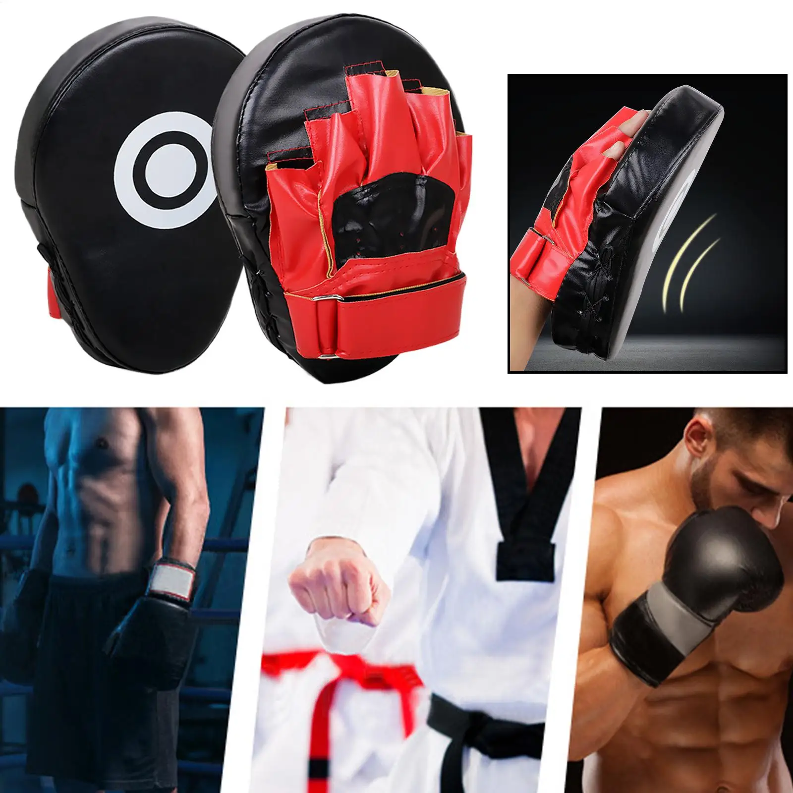 

Изогнутые подушечки для кикбоксинга, перчатки MMA Focus из искусственной кожи для тайского бокса, тренировок, домашних тренировок, мужчин и женщин