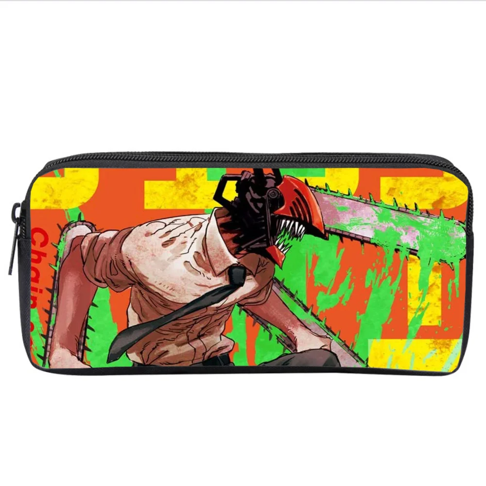 anime Chainsaw Man Student pencil case boys girls Cartoon pencil Bag teenager Zipper Handbag Women Cosmetic Case Makeup Bag