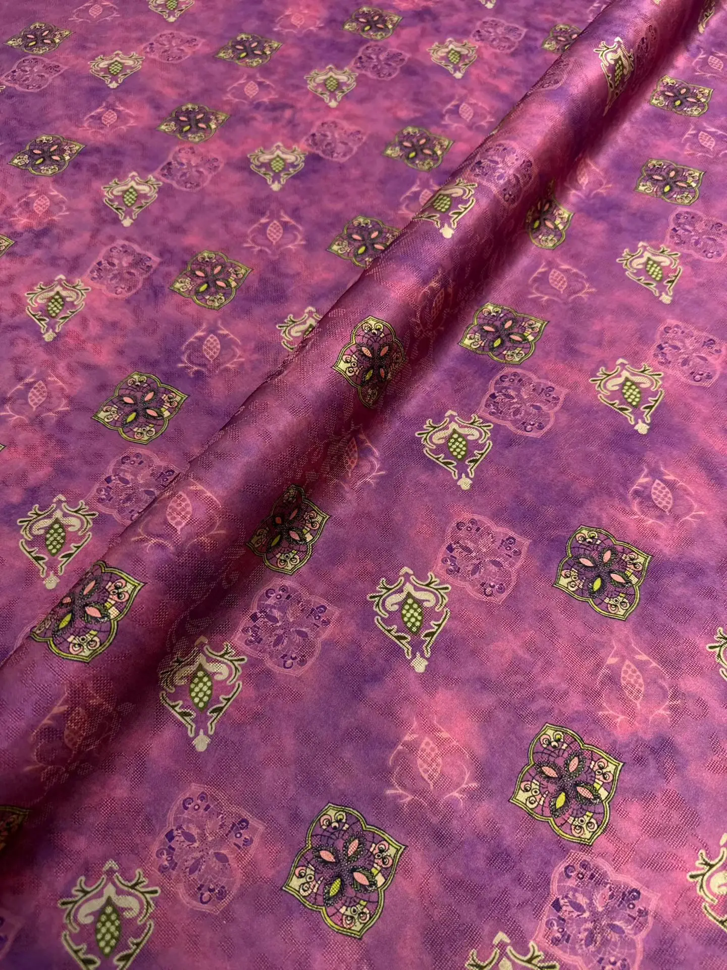 New 25momme Transparent Flower Rose Red Cloud Yarn Silk Fabric Dress Shirt Cheongsam Silk Fabric