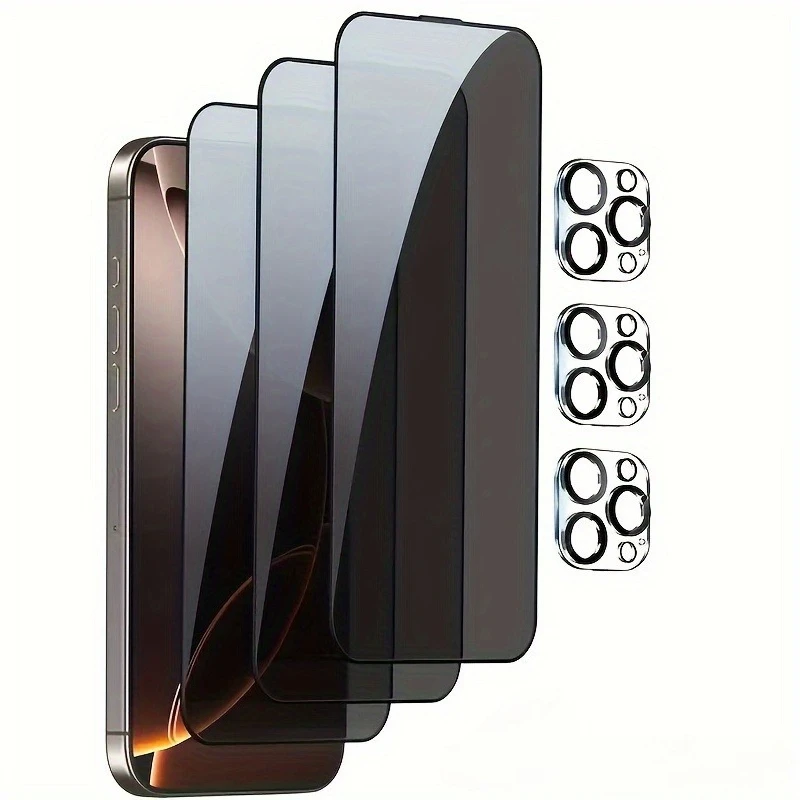 3 шт. защитная пленка для экрана для iPhone 17 16 Pro Max 15 14 13 12 11 Pro Mini 16e Air 15 14 Plus с защитной пленкой для объектива камеры