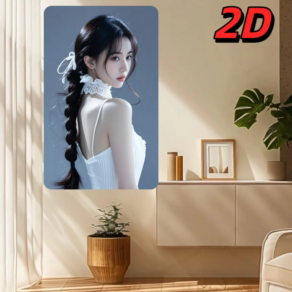 Aluminum Metal Art Wall Decor: Long Braid White Dress Figure Portrait Elegant Style Home Room Decoration