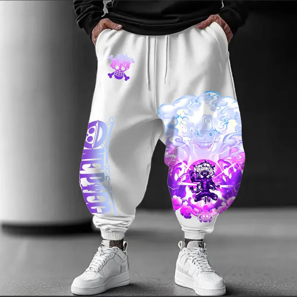 2025 nouveau Anime une pièce automne hiver pur coton pantalon imprimé hommes femmes décontracté ample mode hip-hop Streetwear pantalons de survêtement