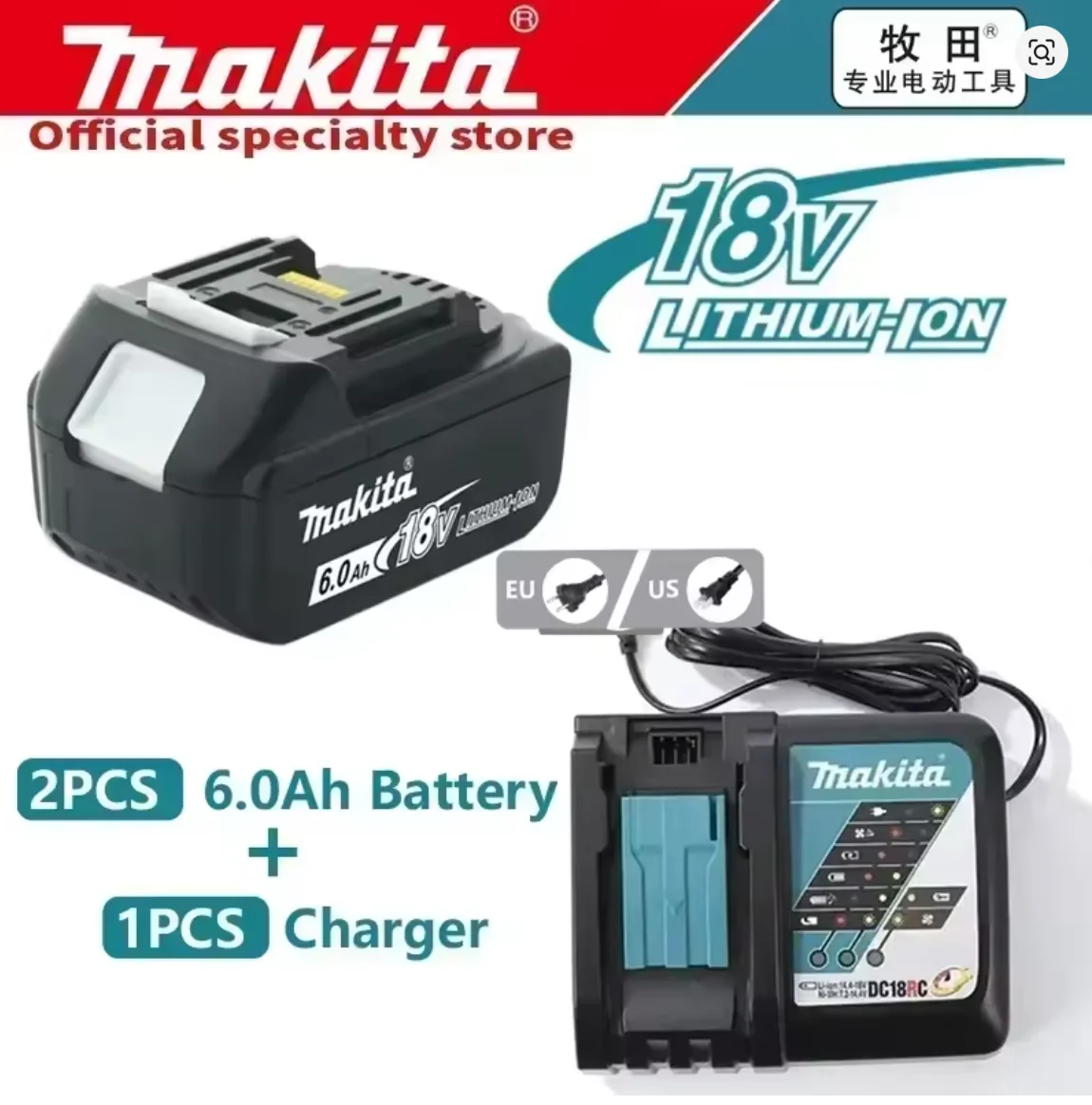 

100% оригинальный аккумулятор Makita, 18В 6.0Ач, замена аккумуляторов Makita BL1830B L1840B L1850B L1860B, аккумулятор для электроинструментов.