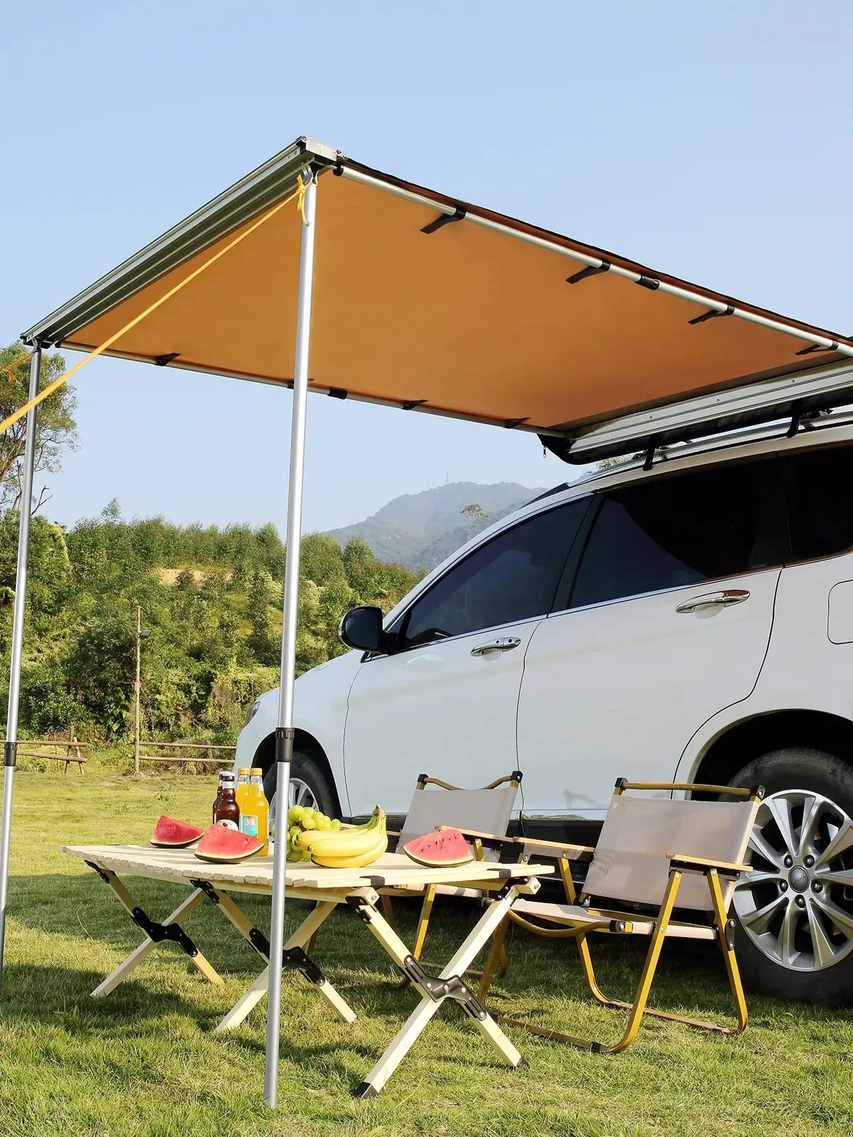 SucceBuy Voertuigluifel Intrekbare autozijluifel Autoluifel met waterdichte opbergtas Geschikt voor vrachtwagens, SUV's, busjes en campers - afbeelding 2