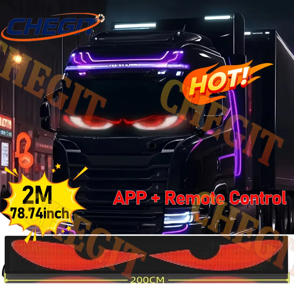 

47.24"-78.74" Big Screen APP Devil Eye Truck Car Light LED Matrix Pixel DIY Custom Text Pattern Lighting For Truck Windshield