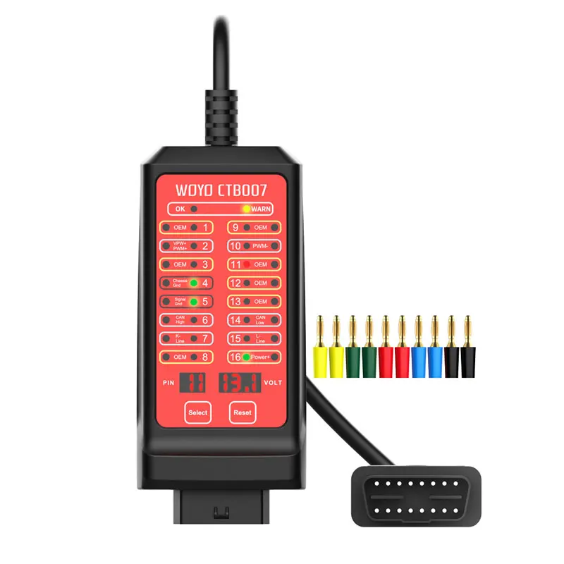 

WOYO 12V 24V CAN Tester 16 Pin Break Out Box Detection CAN Bus Circuit Tester Vehicle Diagnosis On-Board Diagnostics Tester