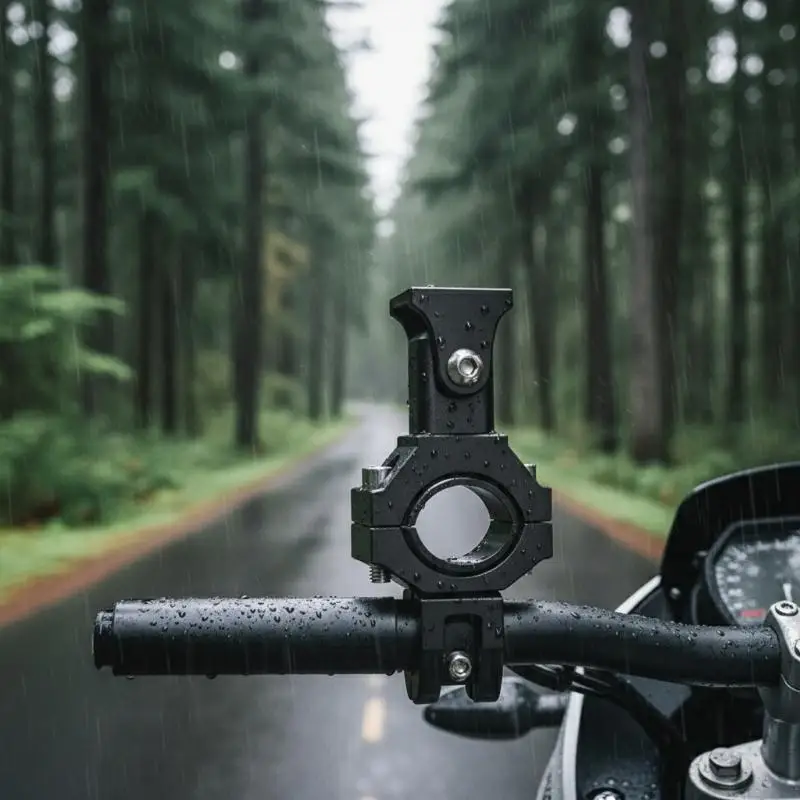 Universal Motorcycle LED Spotlight Bracket Adjustable Headlight Holder for Adventure Biking Night Road Safety