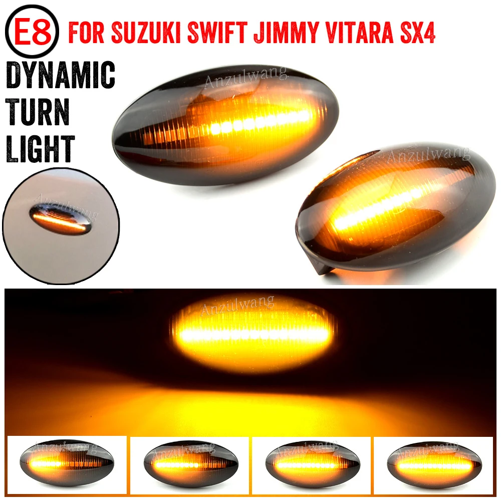 For Suzuki Swift Jimmy Vitara SX4 Alto Turn Signal Light LED Car Dynamic Side Marker Flowing Water Light Blinker Light A Pair