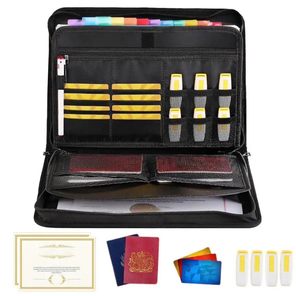 Dustproof File Folder Fireproof Accordion File Manager Expandable Fireproof File Folder with Lock Capacity Accordion Document