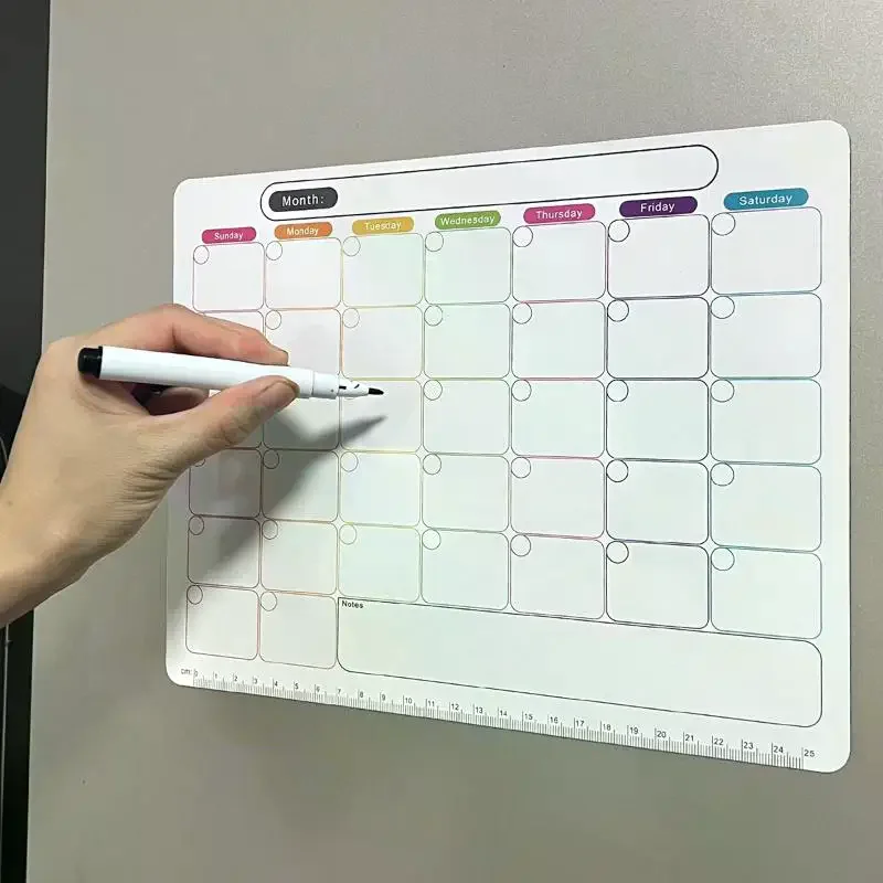 

Board Magnetic Refrigerator Dry Erase Calendar Monthly Planner Record Message Memo Pad Kitchen Fridge Decor