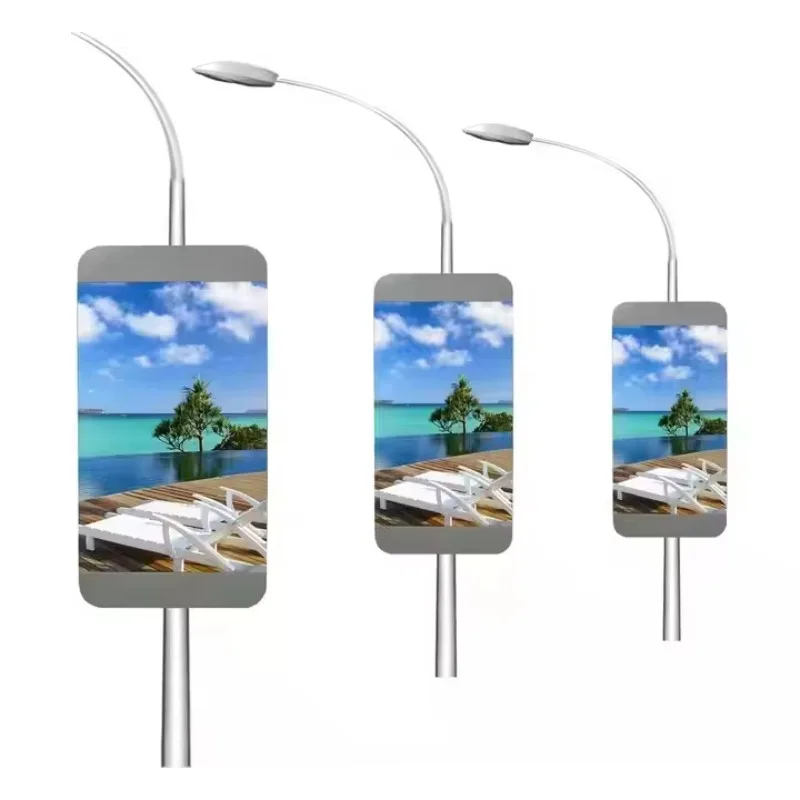 2025Factory P5 P6 P8 Outdoor LED Billboard Solar-Powered Street Pole Advertising With High Visibility Road Light Pole & LED Sc