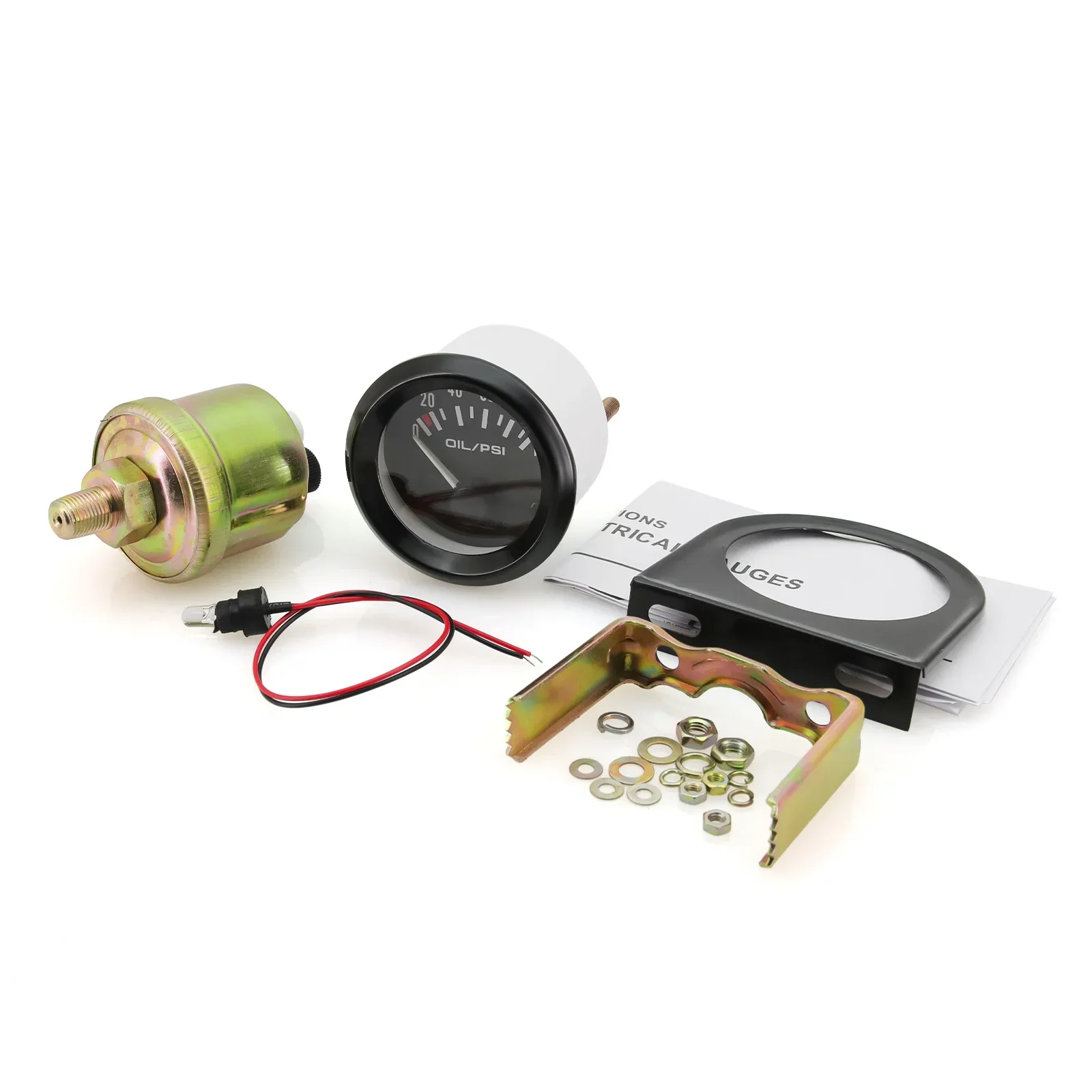 12V Universal Fahrzeug 2'' 52MM Öldruck- und Wassertemperaturanzeige, Öltemperatur-Voltmeter, Kraftstoffstandsanzeige mit Autohalterung – Detail 9