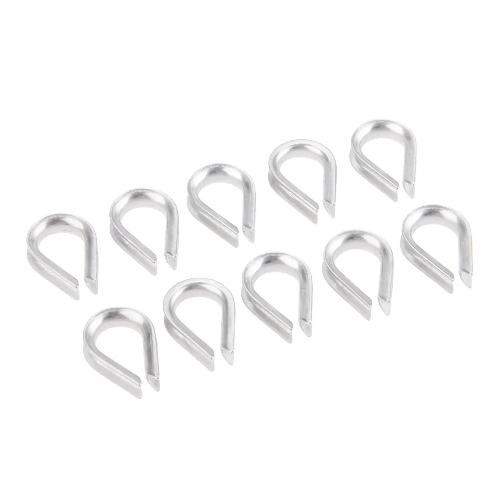 10Pcs Boat 3mm M3 1/8inch Wire Rope Cable Thimble Sleeves 316 Stainless Steel Wire Rope Thimbles Wirerope Clamps Crimping Marine