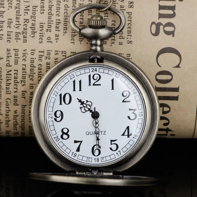 ساعة جيب على شكل أسد برونزي كوارتز سلسلة قلادة لابني الحب أبي تصميم رائع قلادة ساعة الأولاد عيد ميلاد أفضل الهدايا