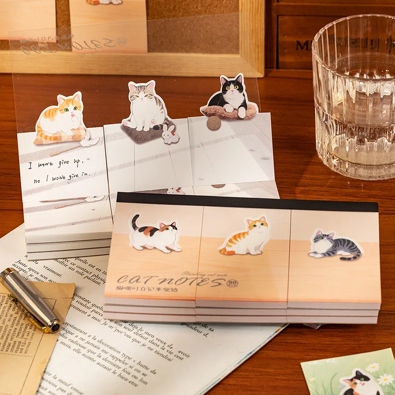 

2Packs Cat Memo Pad Note Material Perfect For Journaling Diy Scrapbooking School Office Supplies