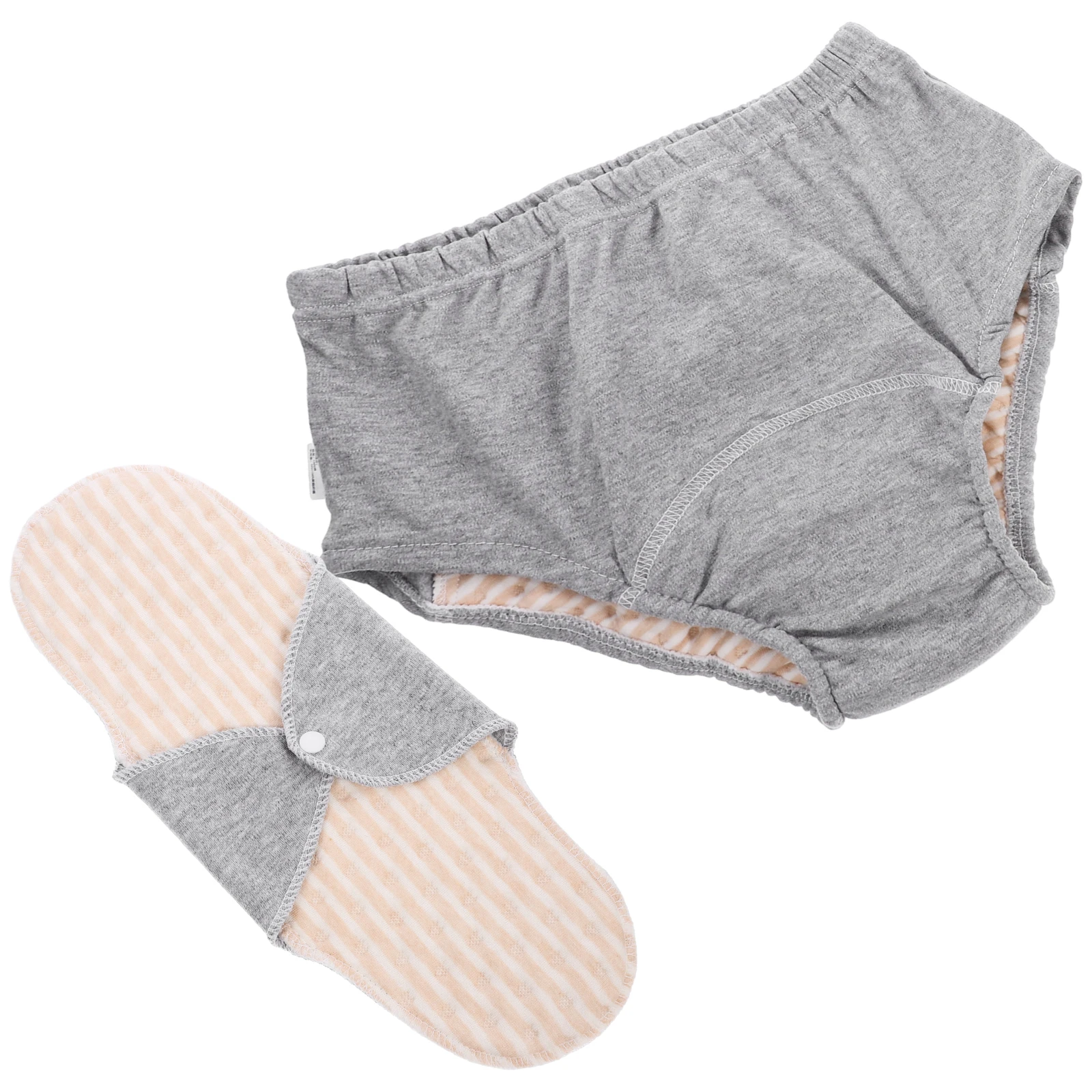 

Leak-proof Diaper Pants Blue L Size Reusable Adult Diapers Men Women Cotton Material Washable Elderly