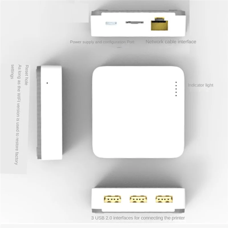 

NP332 3-портовый сетевой USB-сервер печати Многоинтерфейсный сетевой сервер печати Простая установка (сеть + Bluetooth + версия Wi-Fi)-B64