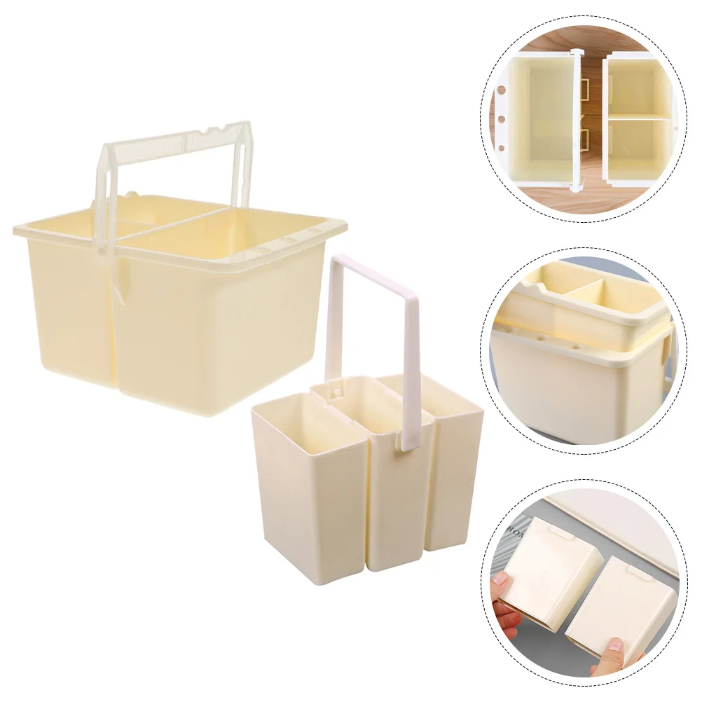 2 Pcs Combination Pen Washing Bucket Cleaning Brushes Paint Cleaner Painting Portable Plastic Washer Organizer Artist Tub