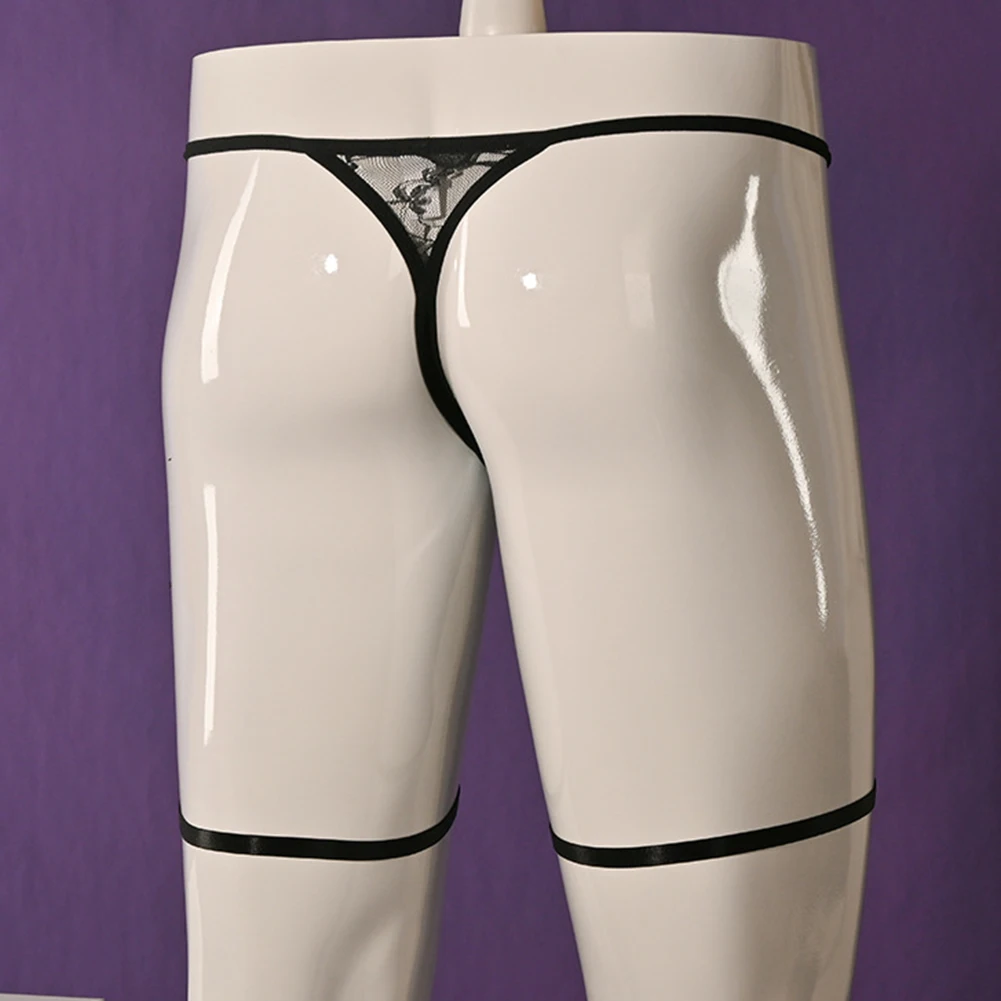 لباس داخلي شفاف مطرز للبيض للرجال ، ملابس داخلية سيسي ، أحزمة رباط مثيرة ، كلسون إغراء ، ملابس داخلية مفتوحة للمؤخرة ، سراويل داخلية