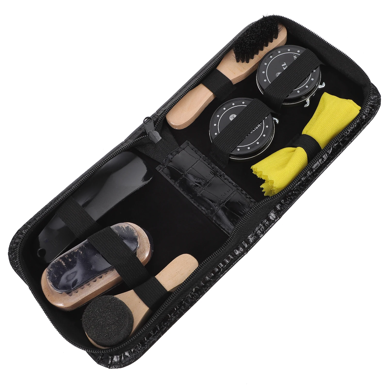 

1 Set/8pcs Shoes Brush Portable Shoe Polish Tool Shoes Bristle Shoe Cream for Man Woman (Light Brown)