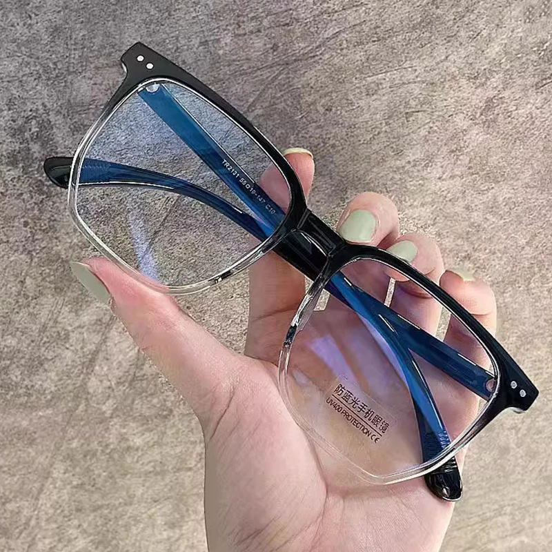 New Light Frame Anti Blue Glasses Transparent Optical Glasses Women Men Square Eyewear Blocking Eyeglasse Spectacle Eyeglasses view 5