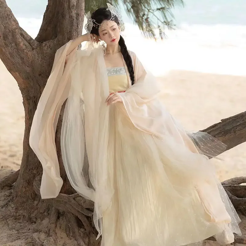 New adult Hanfu female super fairy ancient style balsam skirt full set of fairy style ancient style Tang big sleeve shirt