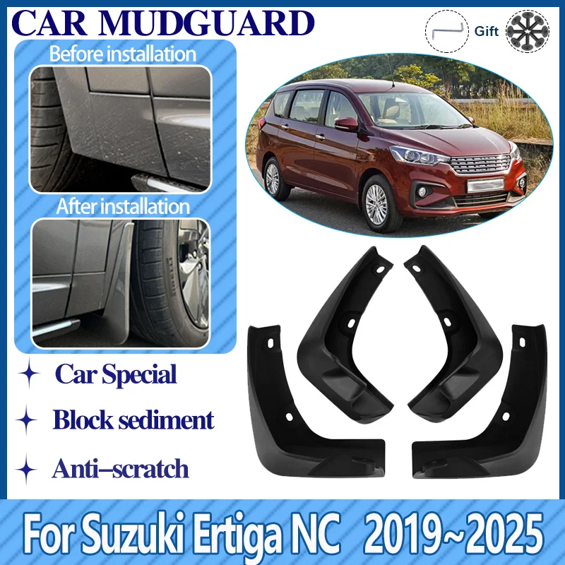

For Suzuki Ertiga Accessories NC 2019-2025 2024 2023 2022 Car Mudguards Flares Splash Guards Front Rear Fender Car Accessories