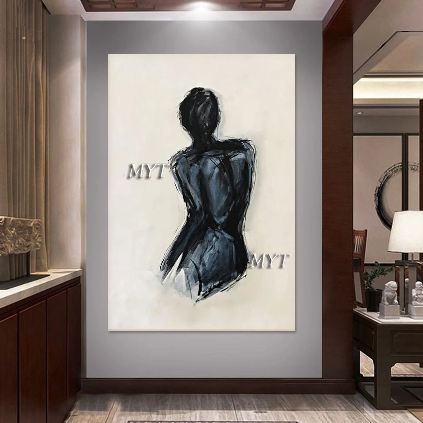 Body Art Picture Decor Frameless Wall Abstract Sexy Figure Back Hand Drawing Acrylic Canvas Oil Paintings Modern Office Artwork