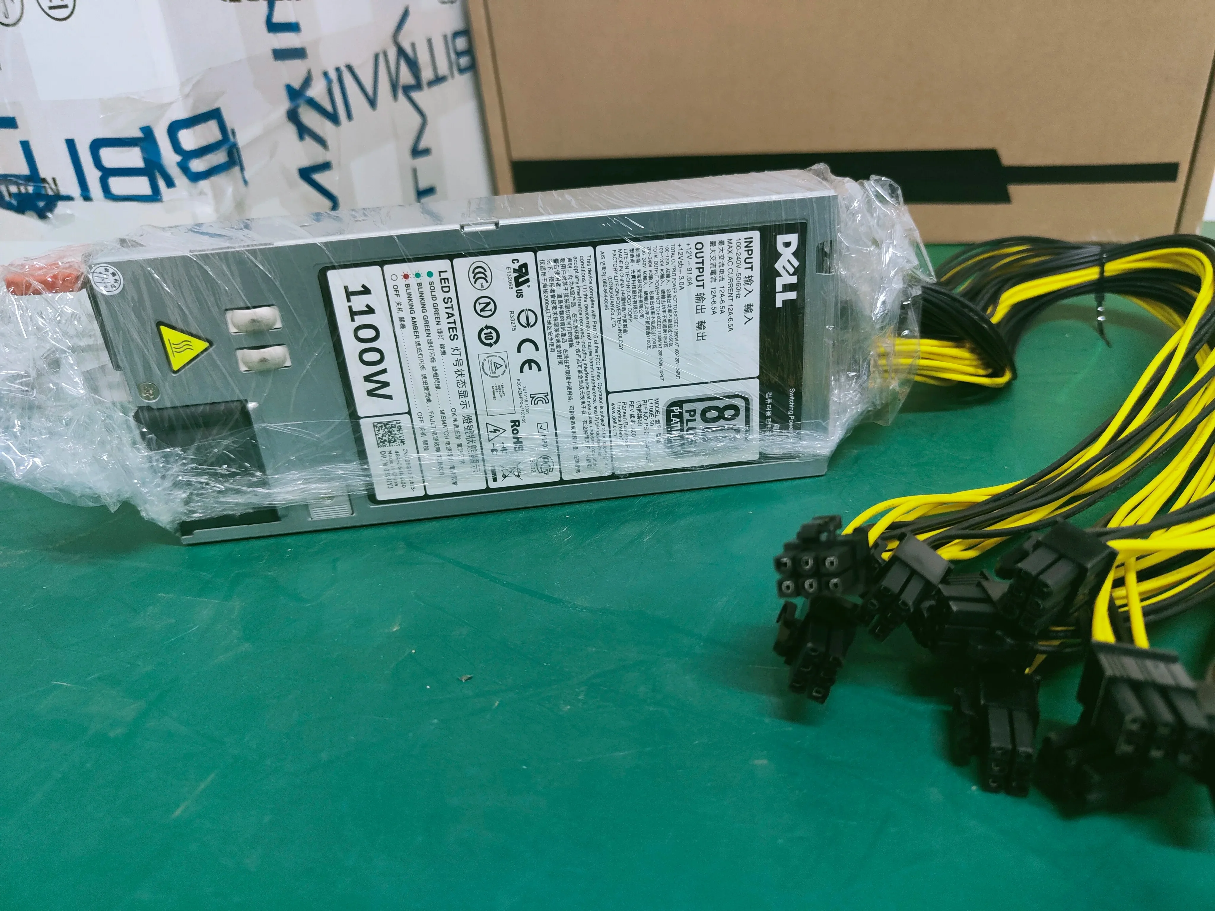 Alimentation électrique 1100W Miner serveur PSU adapté pour Goldshell Mini Doge II/KA Box/SC Box II Box adapté pour Antminer L3 L3 ++ ASIC Miner