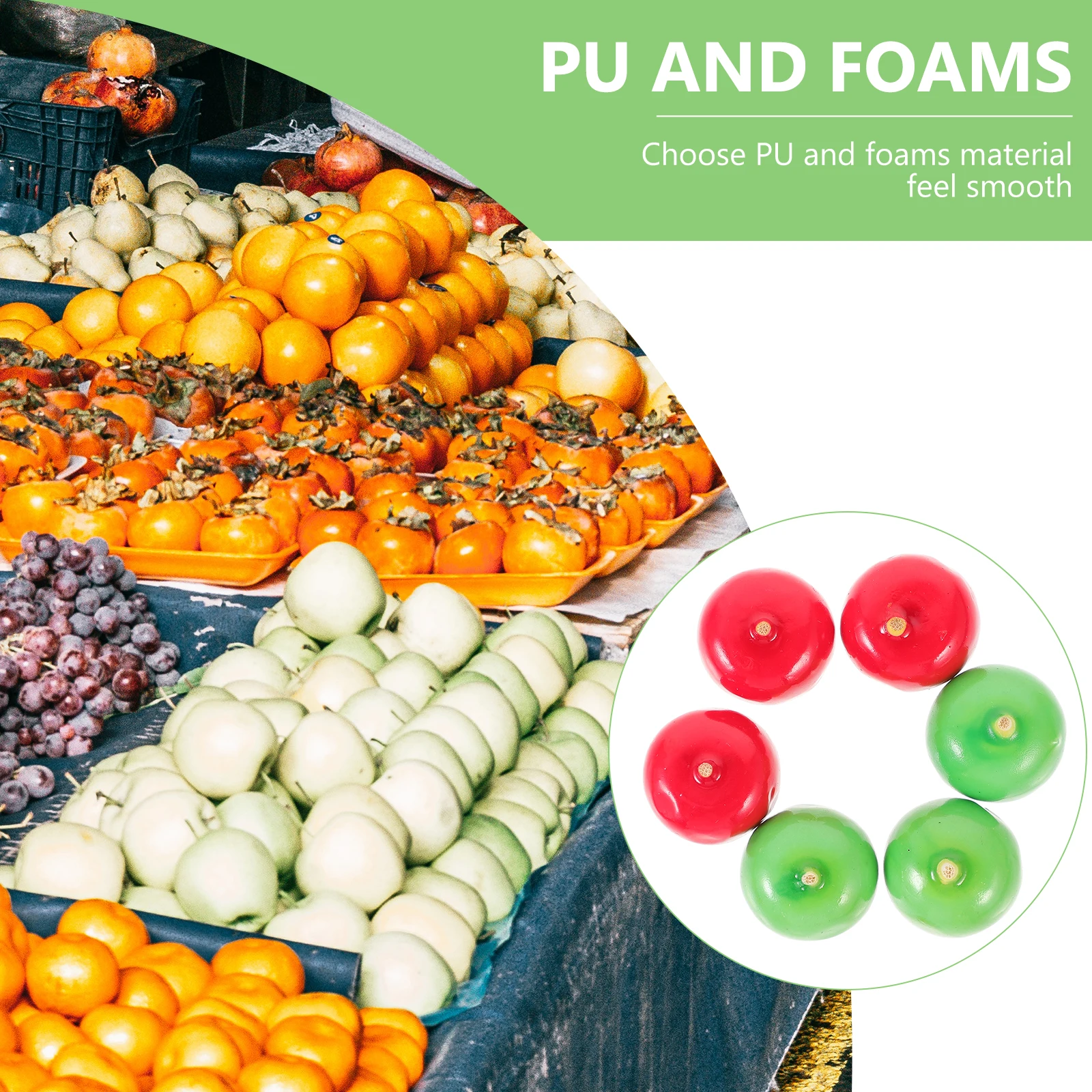 

100pcs Simulation 2cm Red Green Artificial Fruit Model Mini Prop Foam Ornaments Display Decor Education Food Scene Photo