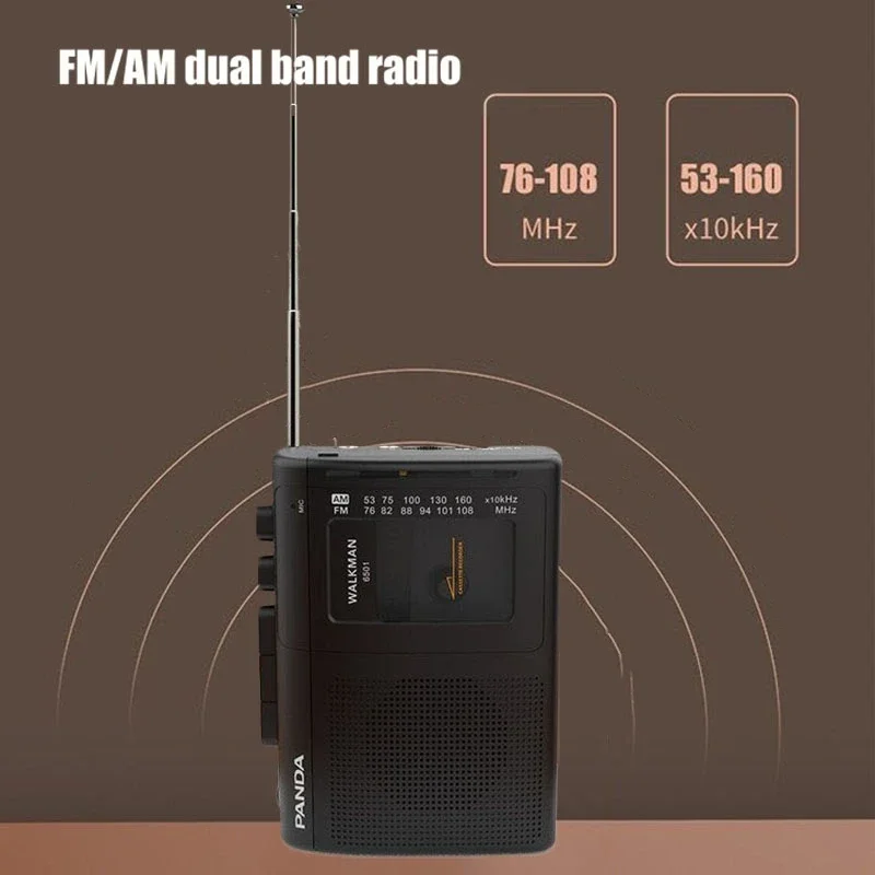 6501 grabadora de reproducción de cinta magnética antigua AM FM Mini Radio portátil estéreo multibanda Radio de bolsillo con auricular