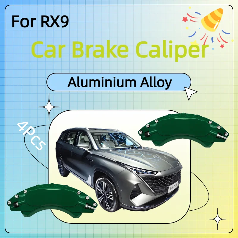 

For Roewe MG RX9 QS Car Brake Caliper Cover Aluminum Alloy Metal Front Rear Exterior Kit Fit 2.0T 2023