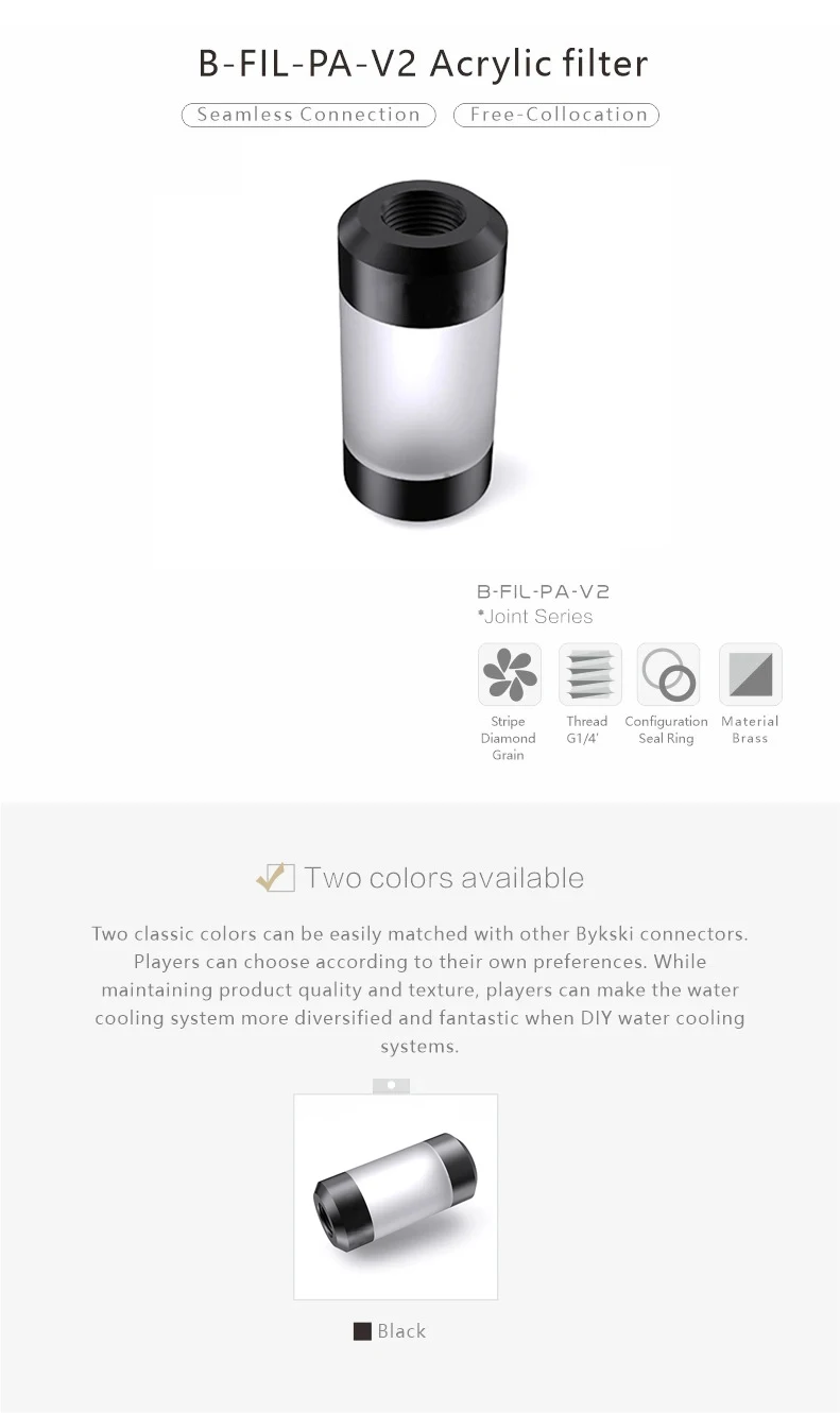 Bykski Double G1/4  Filter +  OD12mm/ 14mm/ 16mm Hard Tube Water Cooling Fitting Dedicated Dual Spiral Pattern Metal Filters