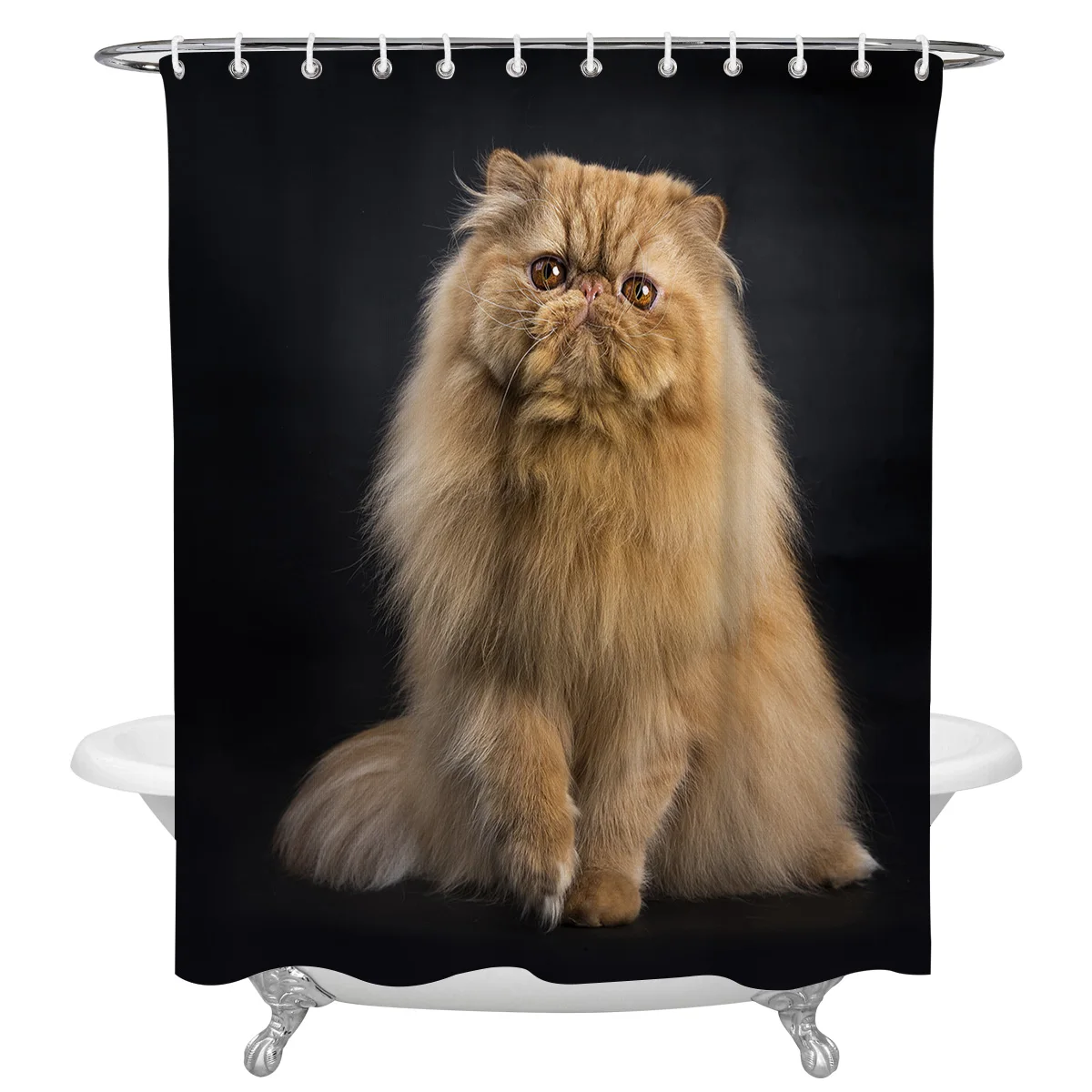 Persian Cat Animal Cute Pet Waterproof Bathroom Decoration Shower Curtain With Hook Bathtub Curtains Bathroom Accessories