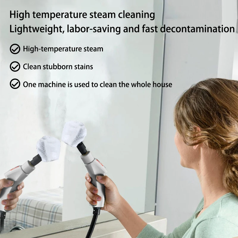 Handheld Steam Cleaner,15s Heat-up Deep Cleaning Steamer for Home Car,6 Temp,2500W Portable Steam Shot Machine with 37oz Tank