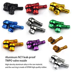 2PCS Valve Motorcycle Rim 90-Degree Angle Motorcycle Wheel Tire Adapter Leak-proof Universal Tubeless Valves Stems Green