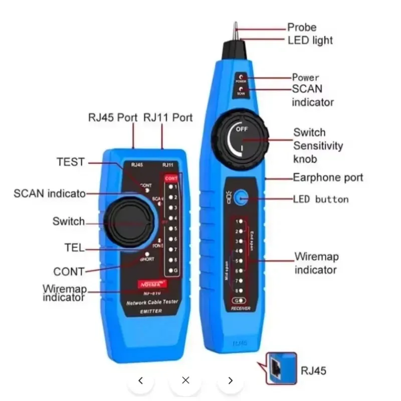 NOYAFA Network Cable Tester NF-810 Cable Tracker RJ45 RJ11 Wire Tracer Ethernet LAN Anti-Interference Line Finder Networ view 4
