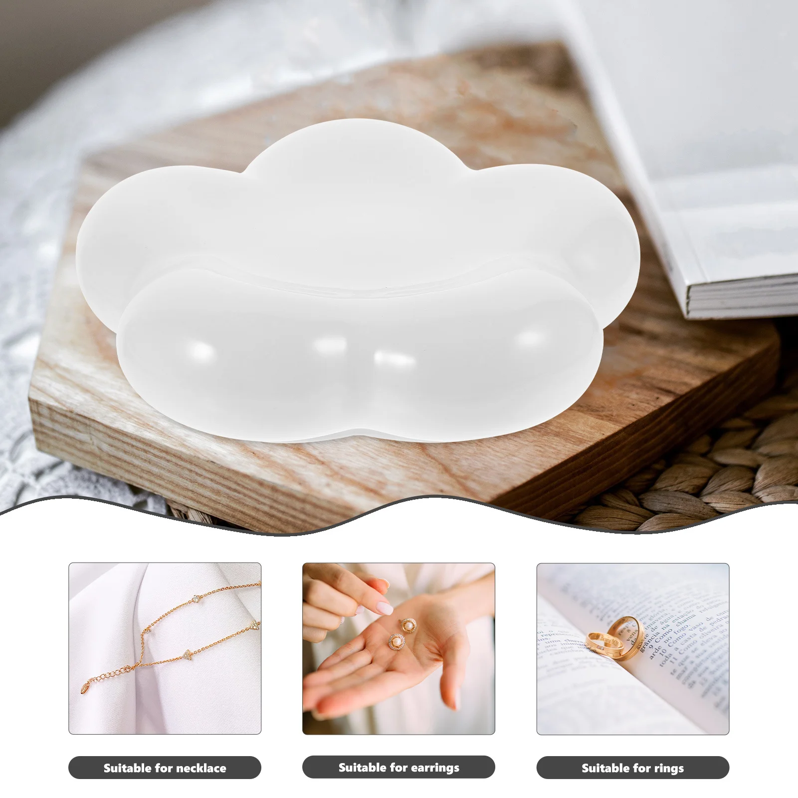 Jewelry Display Tray for Selling Trinket Dish Flower Ceramic Dishes Decorative Plate