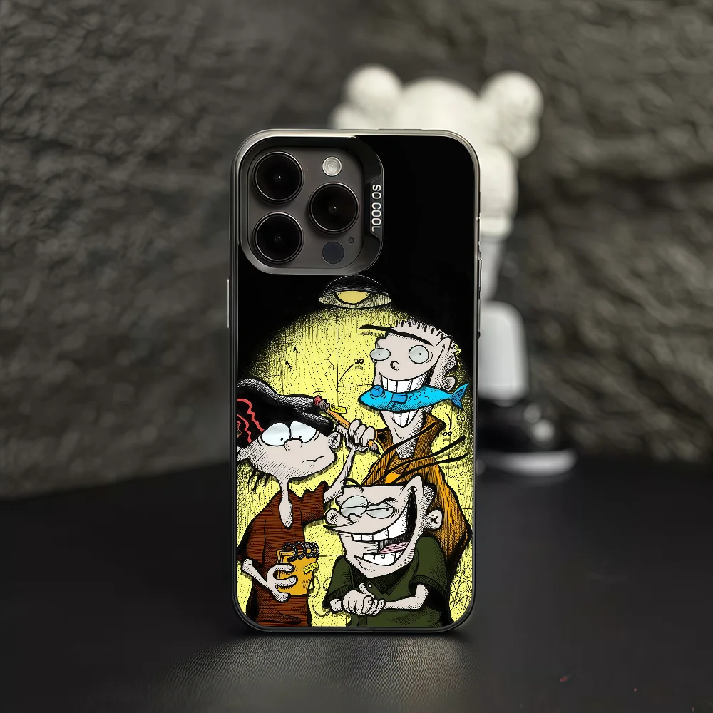 삼성 A07 A17 A06 S25 S24 S23 울트라 FE 플러스용 만화 캐릭터 폰 케이스 보호용 IMD 컬러 커버 E-Ed Edd N Eddy