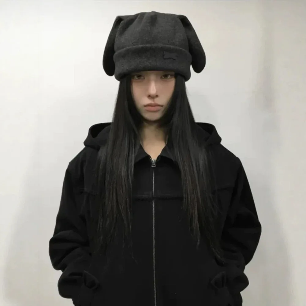 chemehc-cappello-invernale-da-donna-con-fiocco-3d-e-orecchie-cappello-da-cane-cappello-piatto-in-cotone-cappello-a-tesa-rotonda